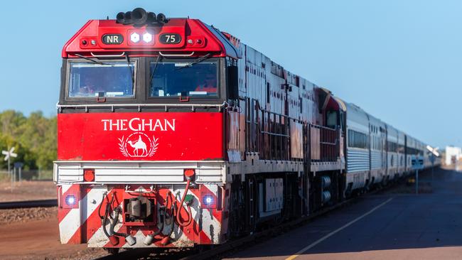 After a five month hiatus due to the coronavirus, The Ghan once again arrives in Darwin after a three day journey from Adelaide. Picture: Che Chorley