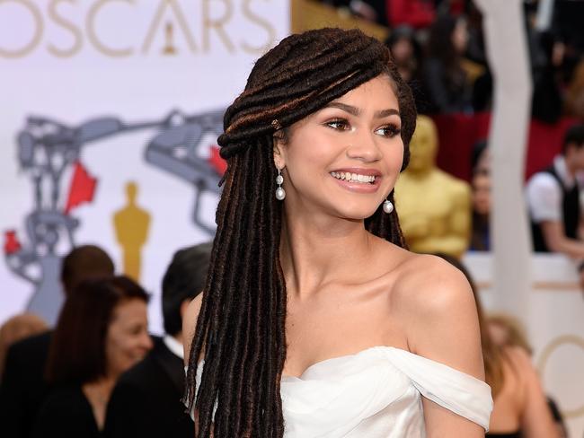 Zendaya on the red carpet at the 2015 Academy Awards. (Photo by Kevork Djansezian/Getty Images)