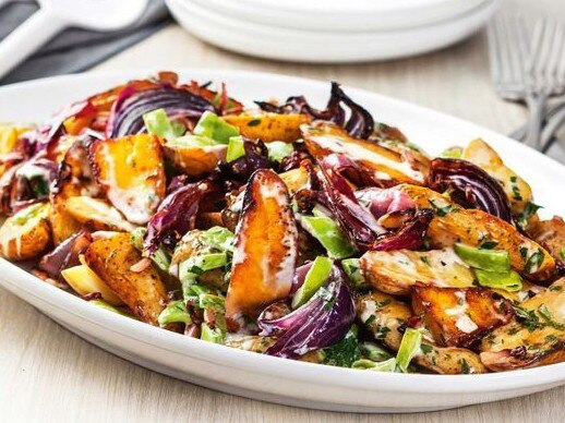 Caramelised onion and roasted potato salad.