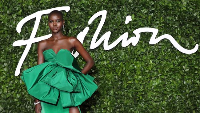 South Sudanese-Australian model Adut Akech at The British Fashion Awards in London where she was named Model of the Year. Picture: AFP