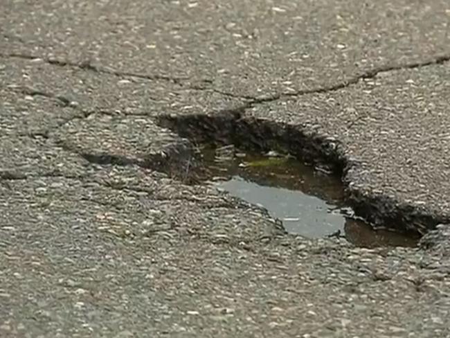 Pothole campaign - Patrick Condren is the Labor Candidate for Brisbane Lord Mayor - Photo CH 7