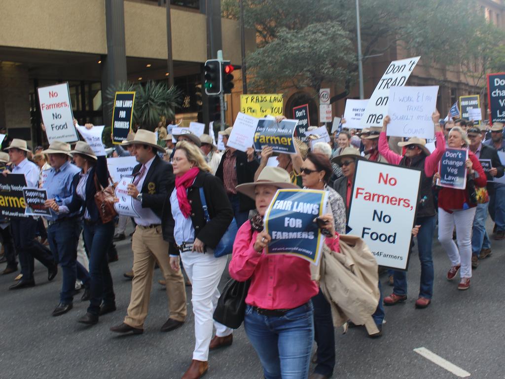 Farmers march on Queensland parliament in opposition to proposed land clearing legislation. Photo: AgForce Qld.