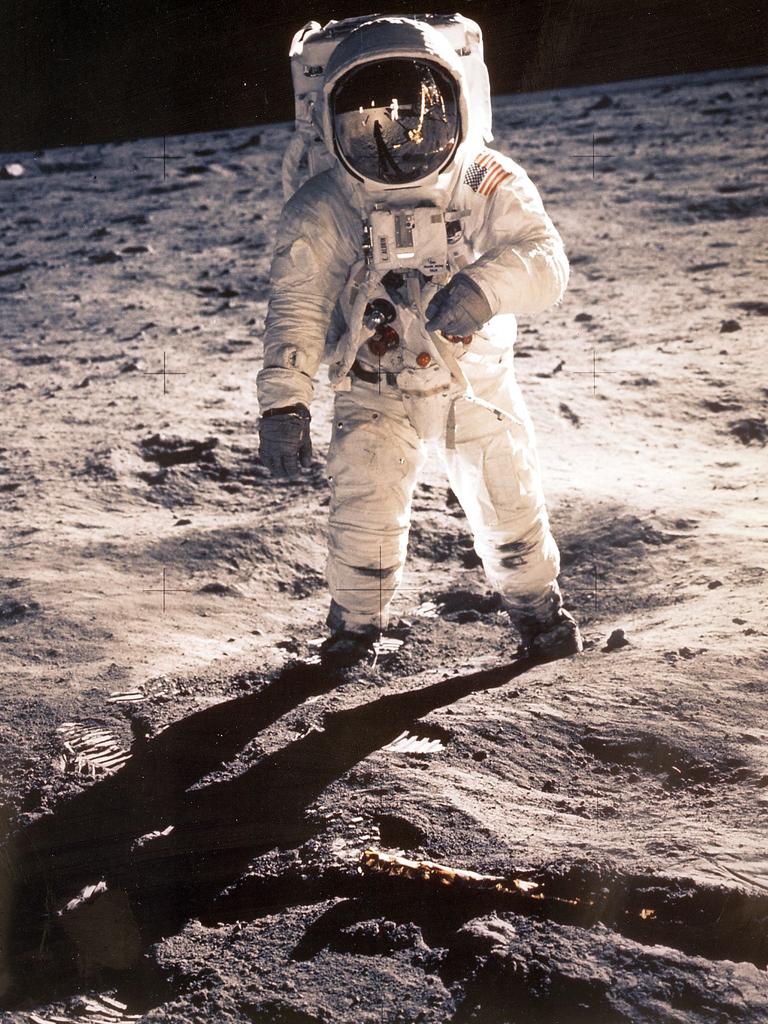 This photo was taken on July 20, 1969, showing US Astronaut Edwin "Buzz" Aldrin walking near the Lunar Module during the Apollo 11 space mission. Picture: NASA/AFP