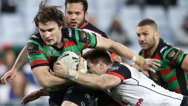 Angus Crichton in action for the Rabbitohs.