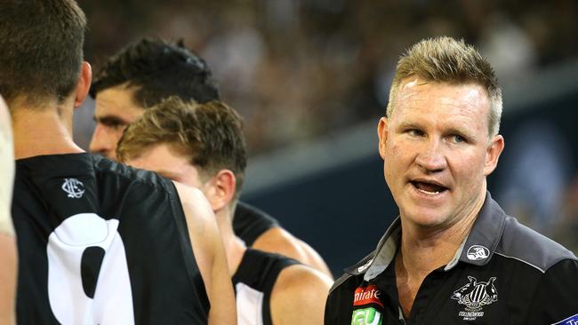 Two losses to start the year would apply more heat on Nathan Buckley. Picture: Wayne Ludbey