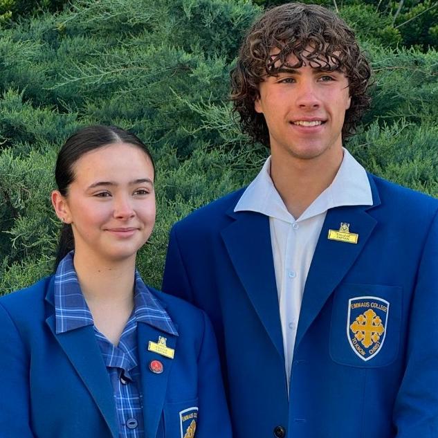 Emmaus College 2025 School captains: Caitlin and Nick.