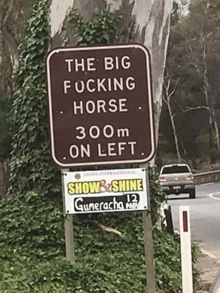 Big Rocking Horse road signs to be auctioned after defaced by vandals ...