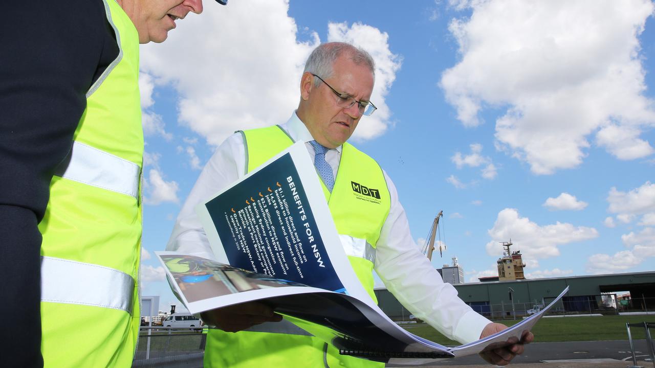 Prime Minister Scott Morrison tours The Port of Newcastle. Picture: NCA NewsWire / Peter Lorimer