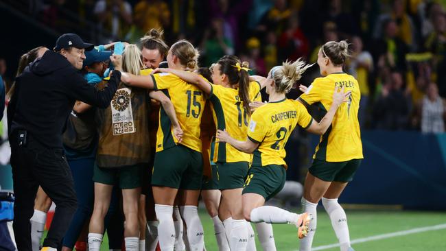 The Matildas joy quickly turned to despair at Suncorp Stadium. Picture Lachie Millard