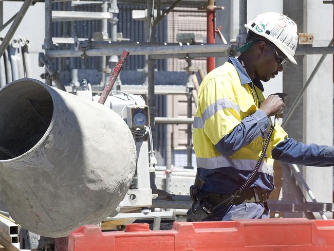 Generic construction industry photograph of workers at a building site in Brisbane, Thursday, Oct. 15, 2009. (AAP Image/Dave Hunt) NO ARCHIVING