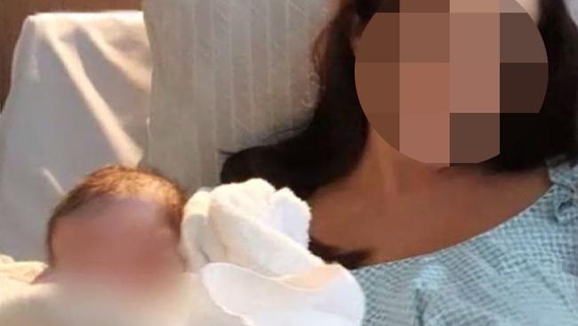 The surrogate mum after the baby boy was born. Picture: ABC