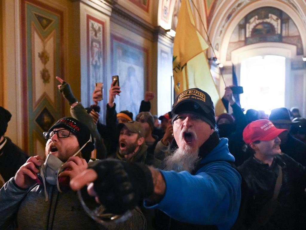 Trump supporters inside the US Capitol. Picture: AFP