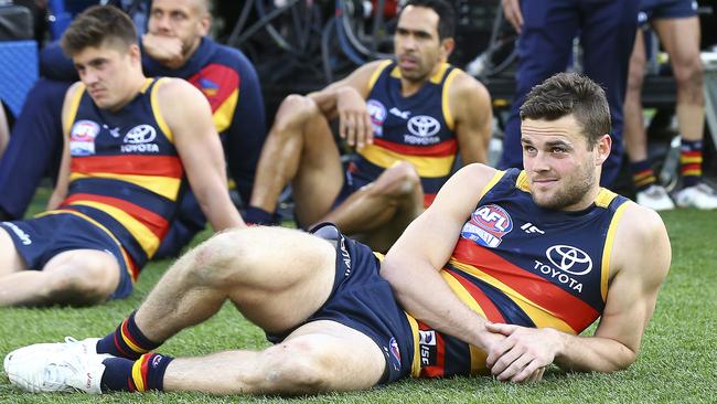 Crow Brad Crouch after the 2017 grand final loss to Richmond. Picture: Sarah Reed.