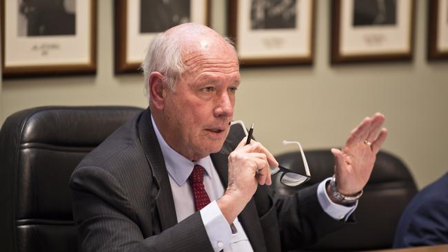 Cr Chris Tait during a special meeting in August of Toowoomba Regional Council to decide the future of the 1500-lot Fernleigh housing estate project at Westbrook.