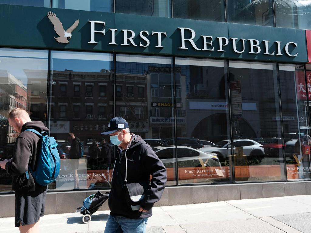 A First Republic bank branch in New York. Picture: Spencer Platt/Getty Images/AFP