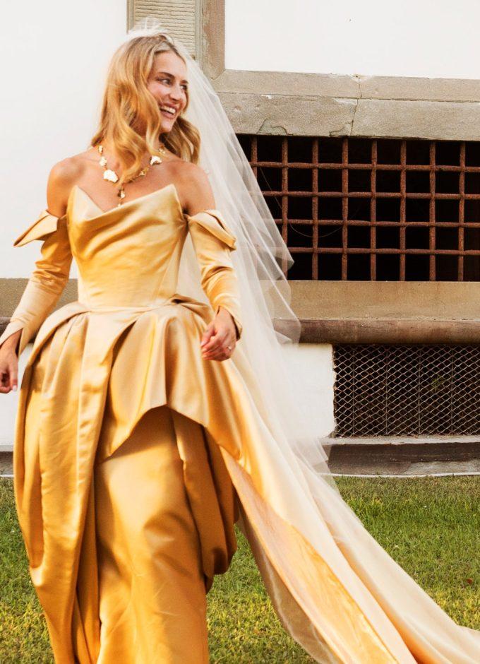 Vivienne Westwood Created A Special Fabric For This Bride's Golden