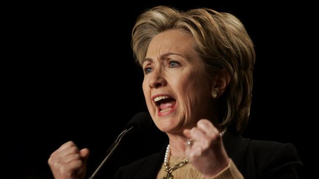 Feb 02, 2007 Democratic Presidential hopeful Senator Hillary Rodham Clinton, at the Democratic National Committee Winter meetings in Washington. P/L headshot angry fists