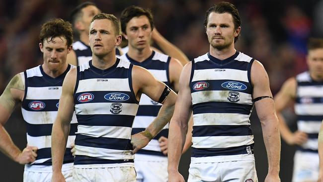 Geelong’s midfielder leaders Joel Selwood and Patrick Dangerfield.