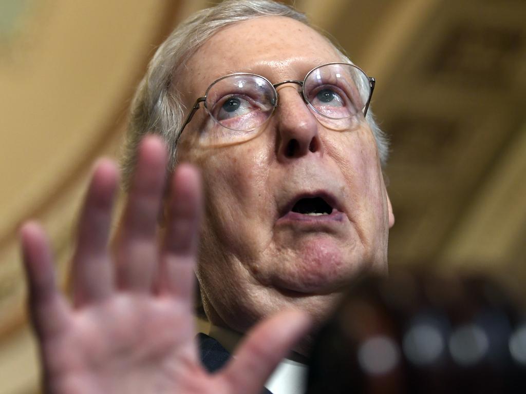 Senate Majority Leader Mitch McConnell says he will not call the Senate back from its recess. Picture: AP