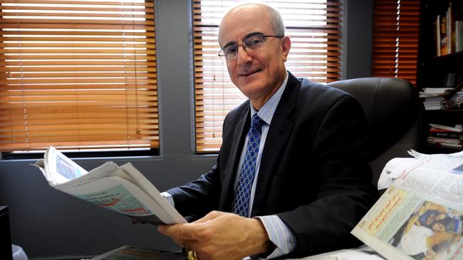 Tony Kazzi, editor-in-chief of Arabic newspaper <i>El Telegraph </i>in his office in Bankstown. Mr Kazzi has been awarded an OAM. Picture: Dan Himbrechts