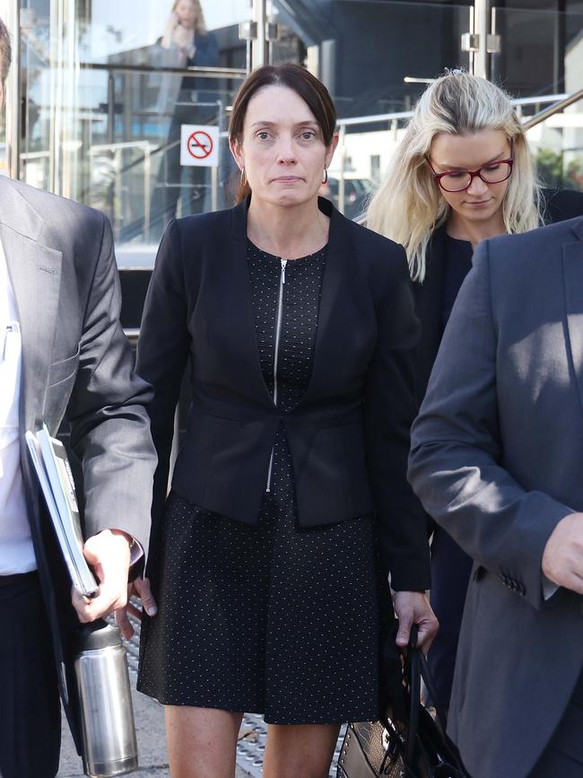 Senior Constable Forte's wife, Senior Constable Susan Forte, at the inquest into the death of her husband. Picture: Peter Wallis