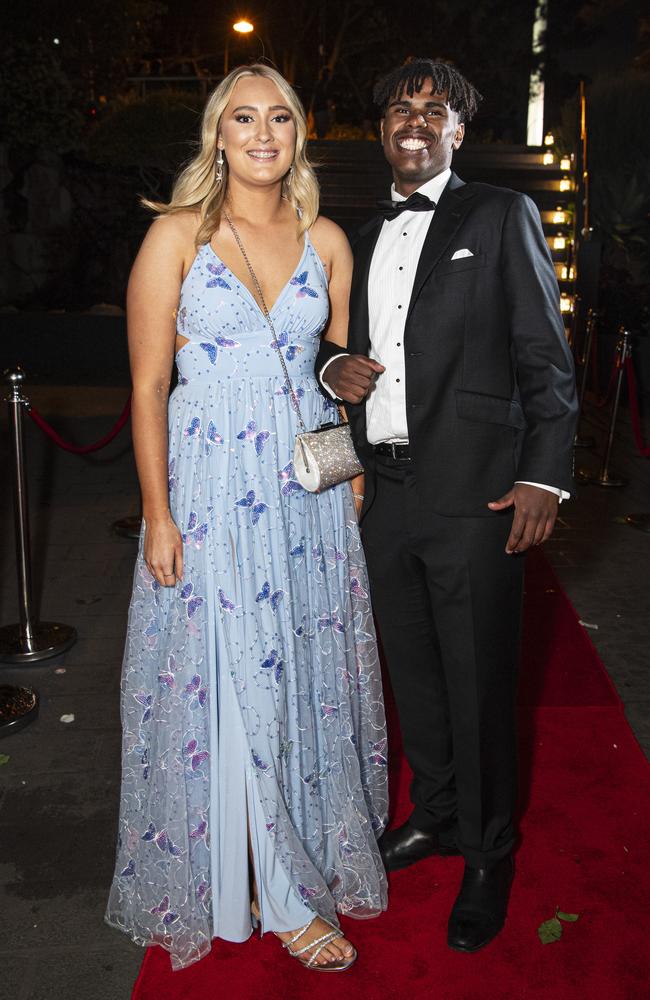 Felicity Russell and partner Yoseph Bou-Samra arrive at The Glennie School formal at Picnic Point, Thursday, September 12, 2024. Picture: Kevin Farmer