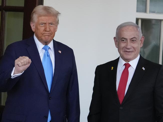 President Donald Trump greets Israeli Prime Minister Benjamin Netanyahu as he arrives at the West Wing of the White House, Tuesday, Feb. 4, 2025, in Washington. (AP Photo/Alex Brandon)