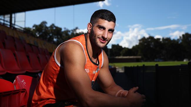 Alex Twal poses for a portrait before Wests Tigers training at Concord Oval, Sydney. Picture: Brett Costello