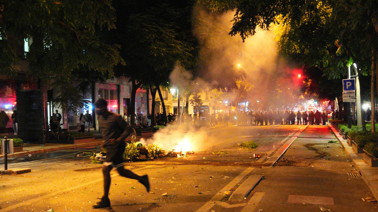 Demonstrators clash with police during a protest following the legislative election results on July 7, 2024 in Paris, France. Picture: Carl Court/Getty Images