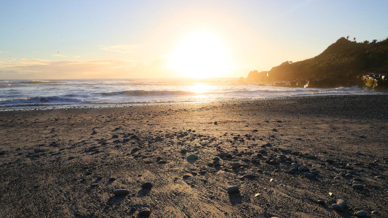 The sun was setting in Punakaiki as we arrived. Picture: Simon Watts/BW Media