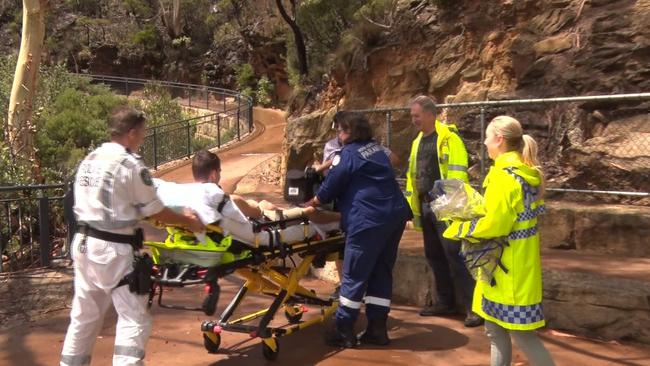 Two people were taken to hospital after being struck. Picture: TNV