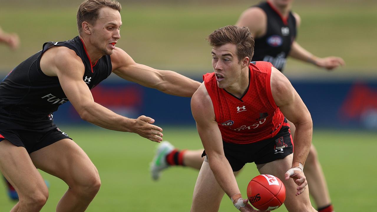 Zach Merrett could rotate through the backline this season as the Bombers plan how to best use their abundance of midfield riches.