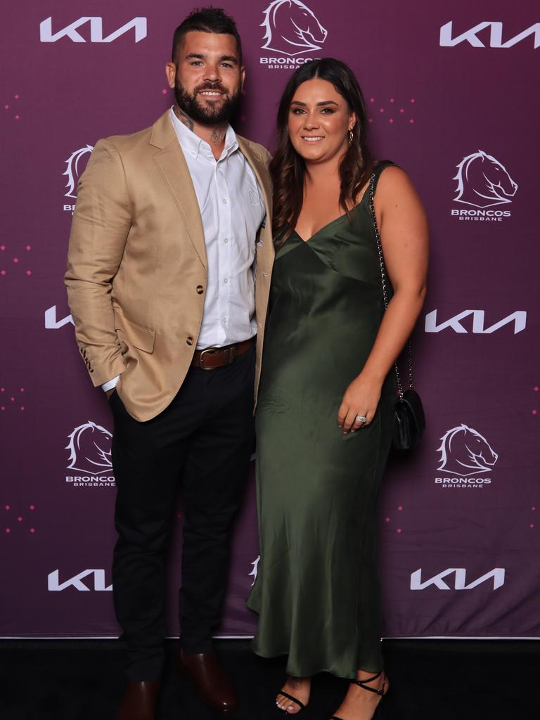 Adam and Tallara Reynolds at the Brisbane Broncos' 2023 season launch. Picture: David Clark