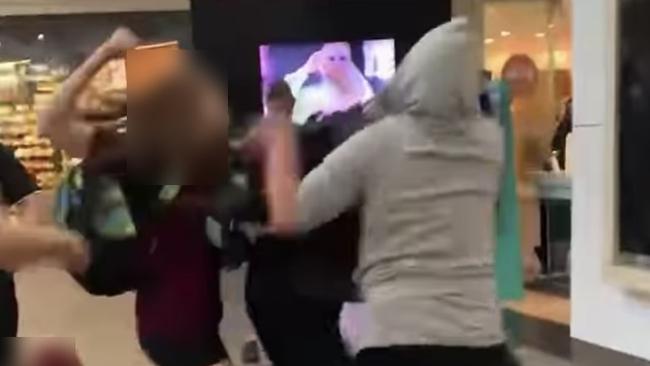 Teens have been caught on camera assaulting a security guard and bystanders at Bendigo Marketplace. Picture: Facebook.