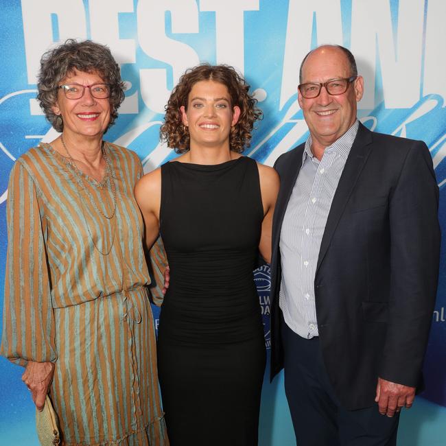 Julianne, Nina and Dougal Morrison arrive on the blue carpet. Picture: Mark Wilson