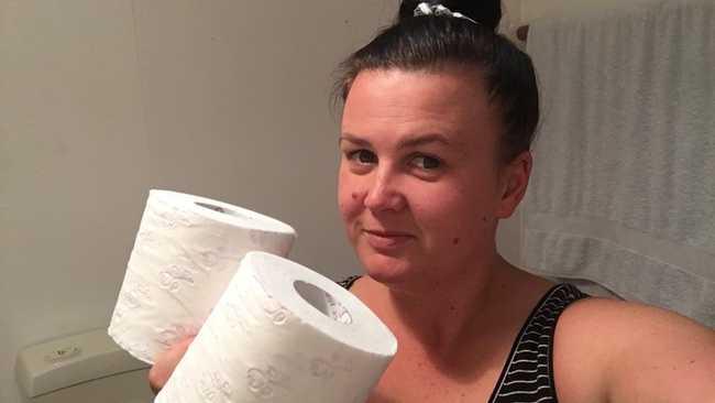 Gatton Star editor Ali Kuchel with toilet paper. Picture: Contributed