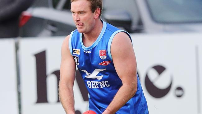 Barwon Heads’ forward Mitch Herbison is coaching Geelong’s VFL forward line. Picture: Alan Barber
