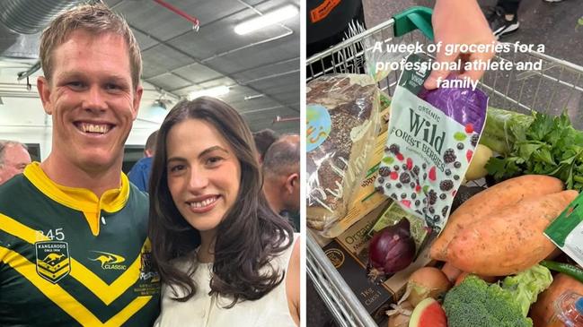 A WAG has shown just how much she spends on groceries per week. Picture: TikTok/KaylahCollins