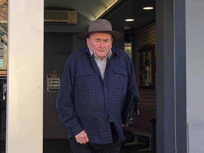 Gregory Jerome Neal, 74, of San Remo, leaving court where he was given a bond after pleading guilty to setting fire to property. Picture: Richard Noone