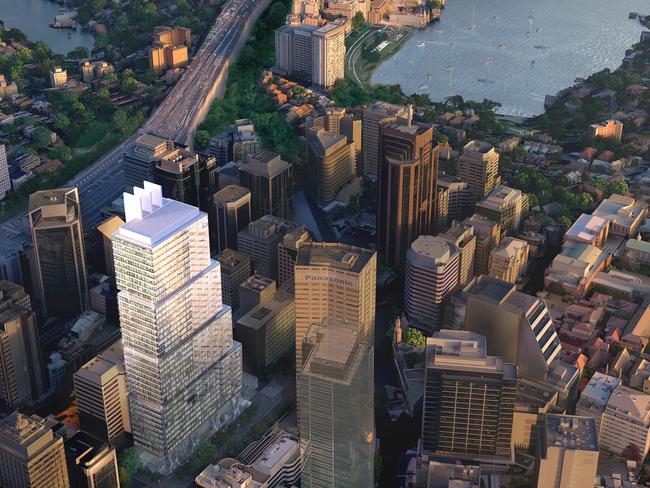 Artist's impression of a tower above Victoria Cross Metro station in North Sydney. Picture: Supplied