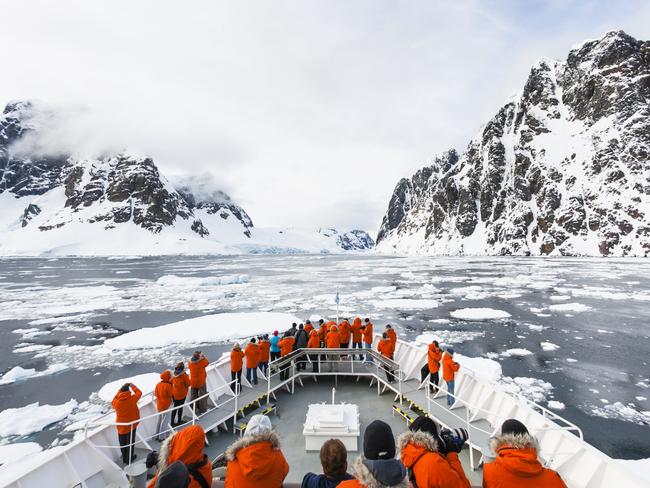 Antarctic Peninsula.A cruise ship approaches the Lemaire ChannelPhoto -  GettyEscape 25 Sept 2022Doc Holiday