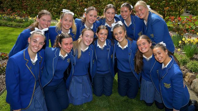 Loreto College 2025 school captains: Bethany Ryan and Isabella Rossato and all other captains. Picture: Paul Shire