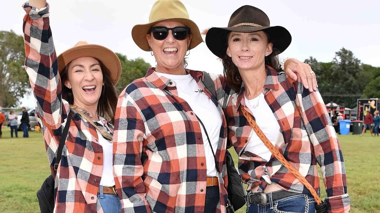 Courtney Rose, Mellisa Whittaker and Terese Pyn at Lighthouse Country Music Festival, Burnett Heads. Picture: Patrick Woods.