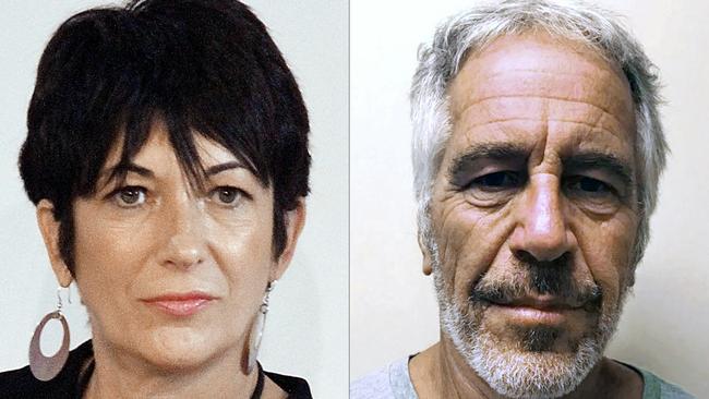 Convicted sex trafficker Ghislaine Maxwell and convicted sex offender Jeffrey Epstein. Picture: Laura Cavanaugh and handout/various sources/AFP