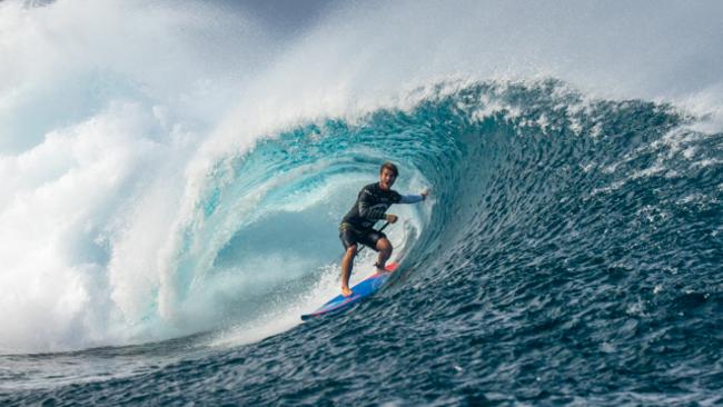 Hawaii’s Zane Schweitze having barrels of fun in Fiji.