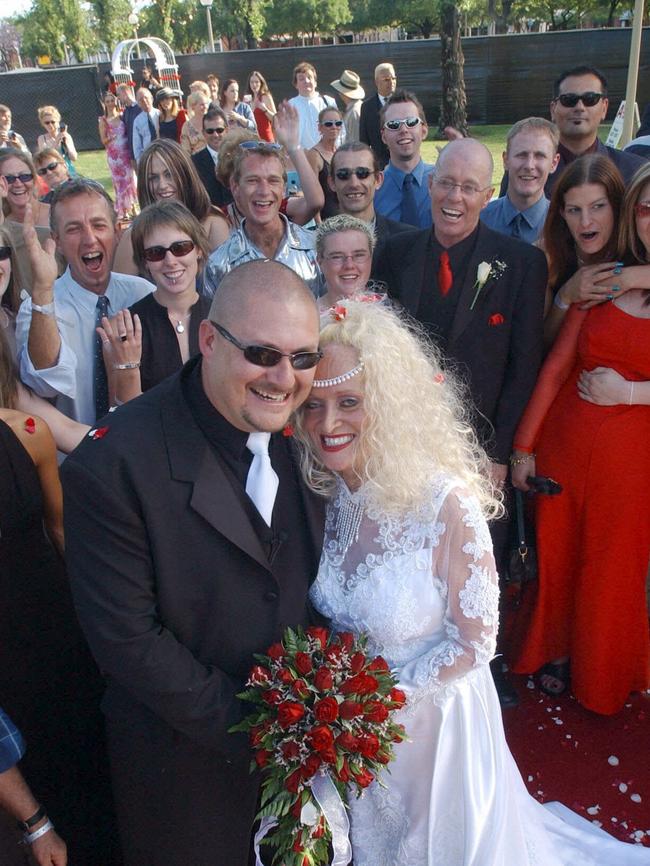 Stormy Summers with husband Mark "Markie G" Garner after their wedding ceremony in 2003.