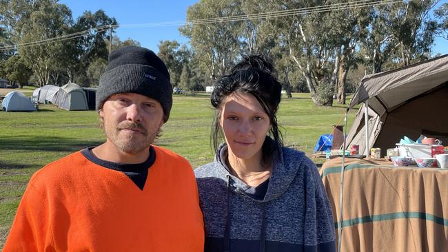 Aaron and Skye Bushman moved from Melbourne to find a place with cheaper rent, but ended up sleeping rough. Picture: Patrick Morrow