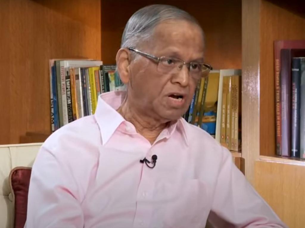 Indian software billionaire Naranya Murthy sparked outrage last year when he suggested young people should work 70 hours a week. Picture: CNBC