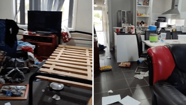 The property was trashed after the renters "threw parties for a whole month". Source: TikTok/cksofi