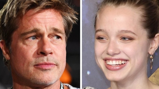 Brad Pitt and his and Angelina Jolie's daughter, Shiloh.